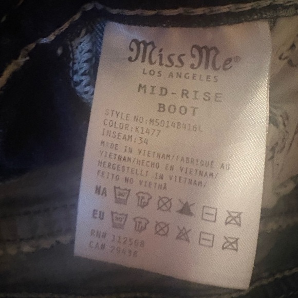 Miss Me Jeans, NEW without tags, Mid-Rise, Bootcut Size 25, tried on and washed, - Picture 4 of 4